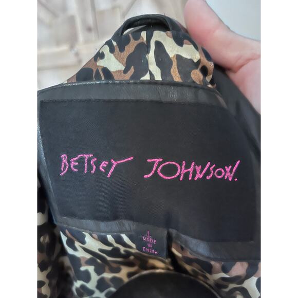 BETSEY JOHNSON Biker Moto Jacket Black Large - Picture 3 of 6